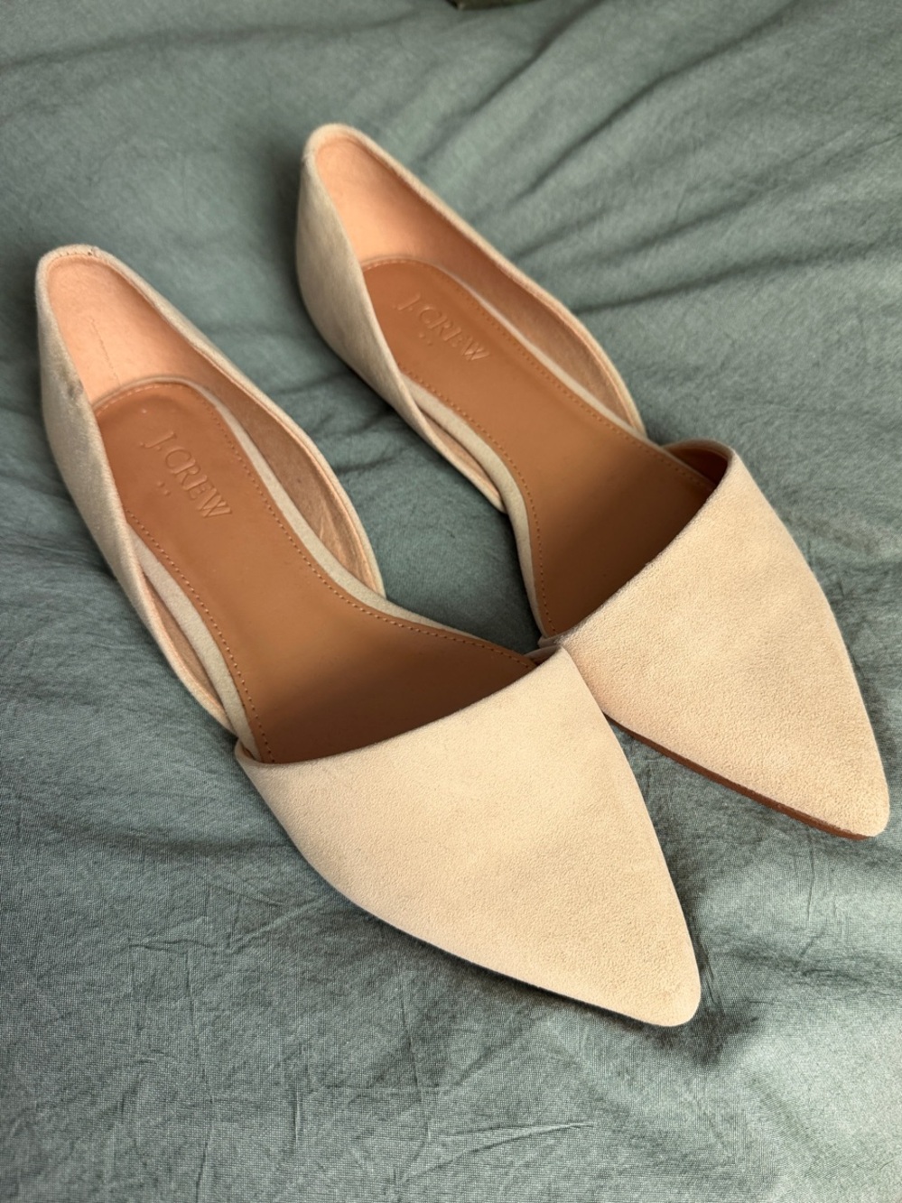 J. Crew Nude Pointed Toe D'Orsay Flats